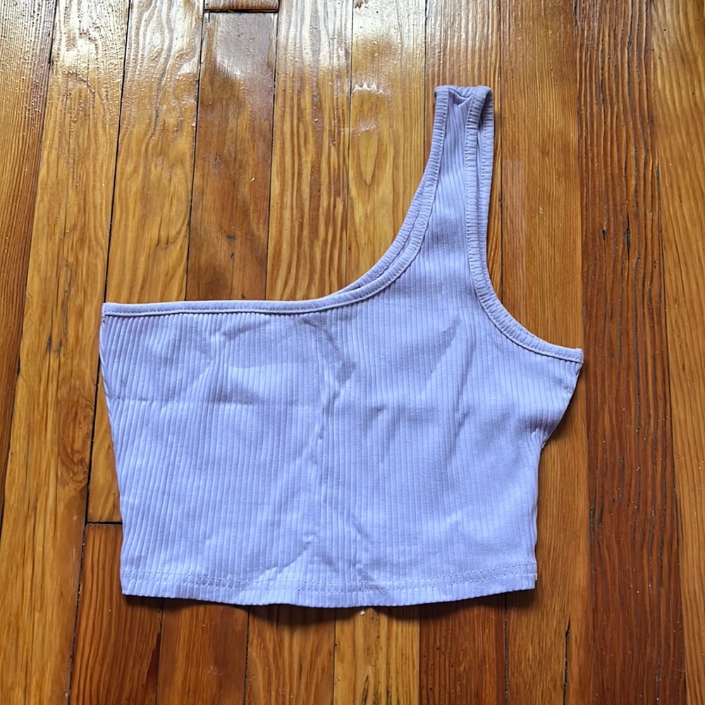 PURPLE ONE SHOULDER TOP